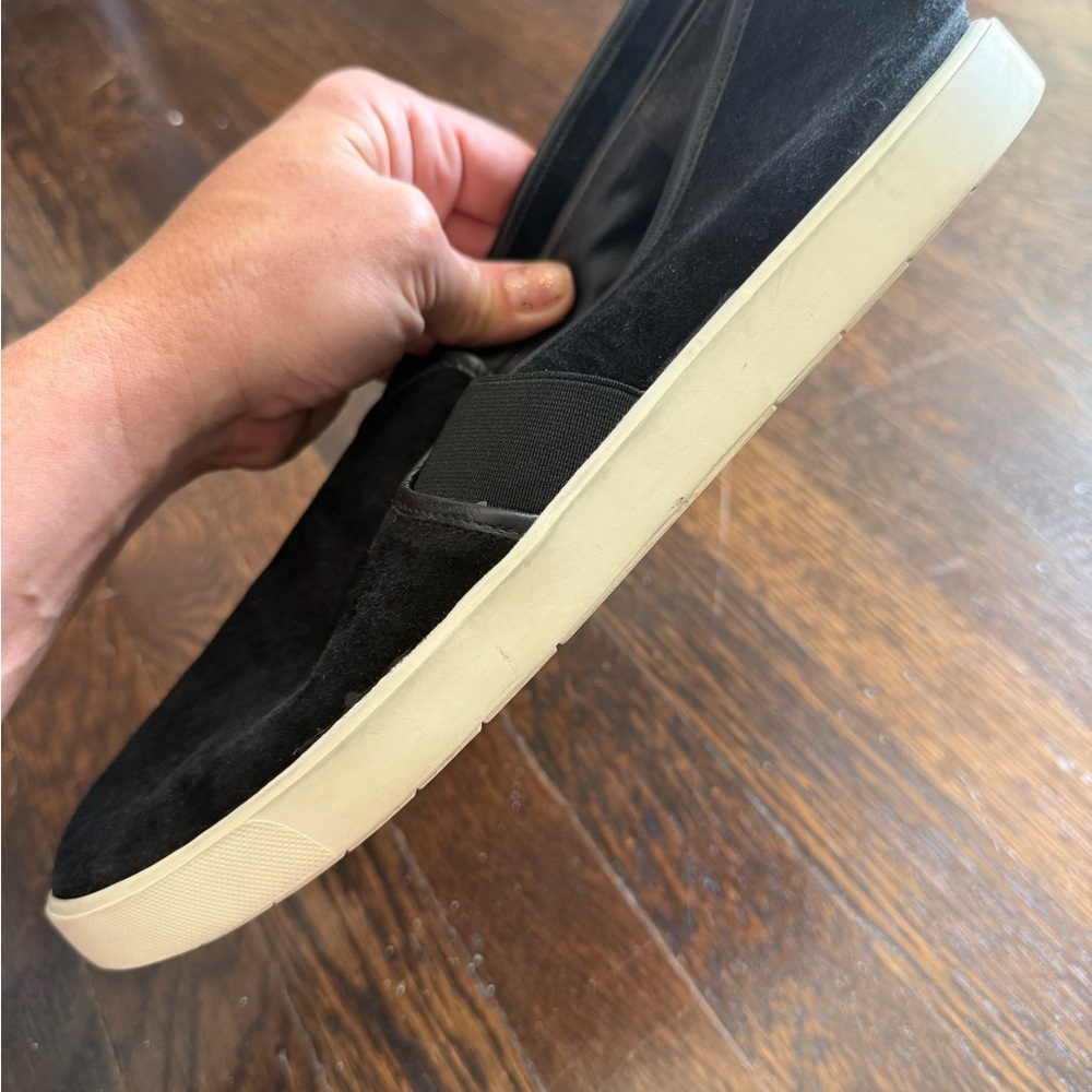 Vince Black Suede Slip-On Shoes - Picture 4 of 5